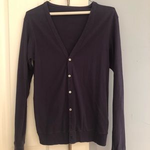 American Apparel Cotton Cardigan Purple/Blue